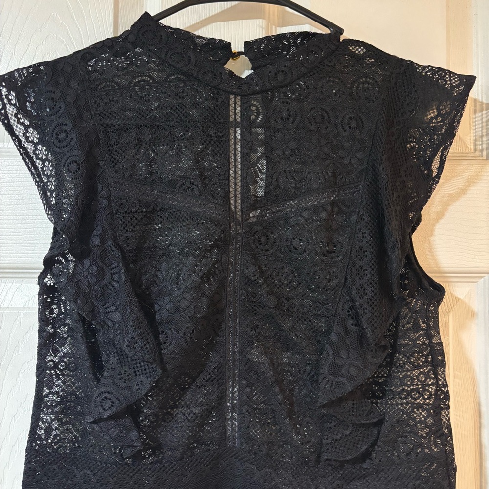 Elegant Black Lace Women's Top